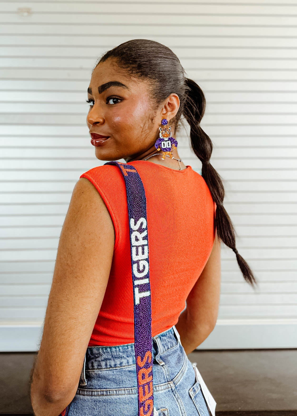 Clemson Beaded Purse Strap