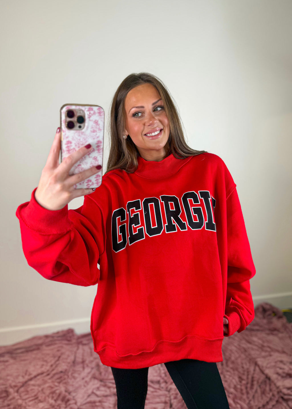 Georgia Reversible Mock Neck Sweatshirt