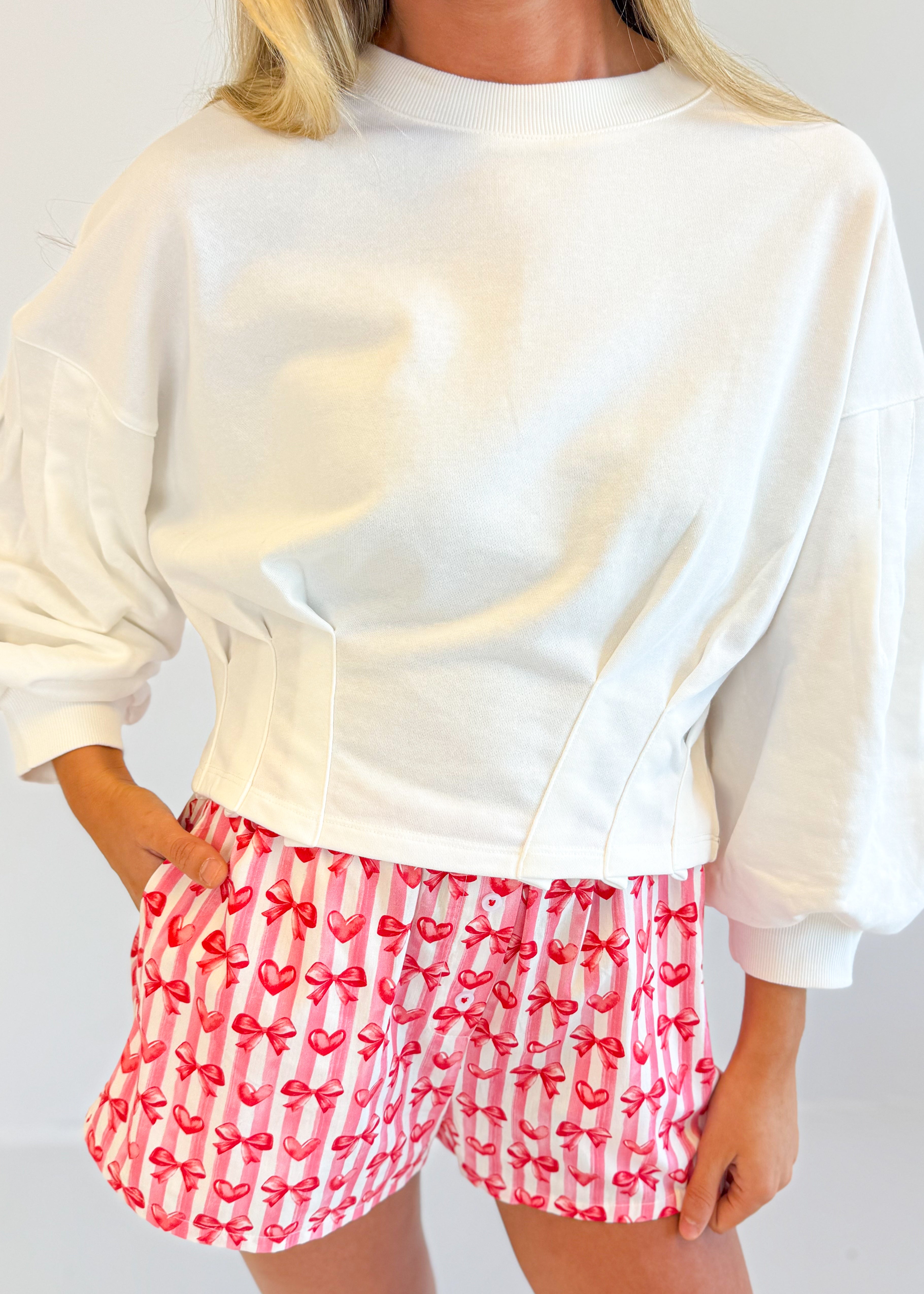 Sweetheart Bow Sleep Shorts