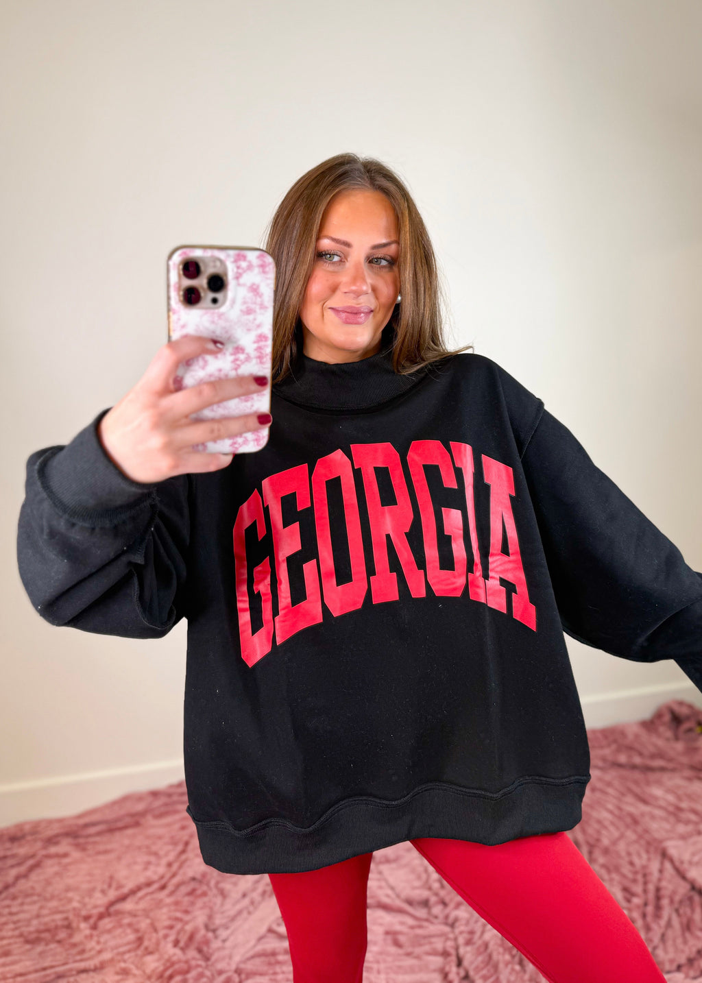 Georgia Reversible Mock Neck Sweatshirt