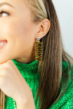 Gold Mirror Lucky Drop Earrings
