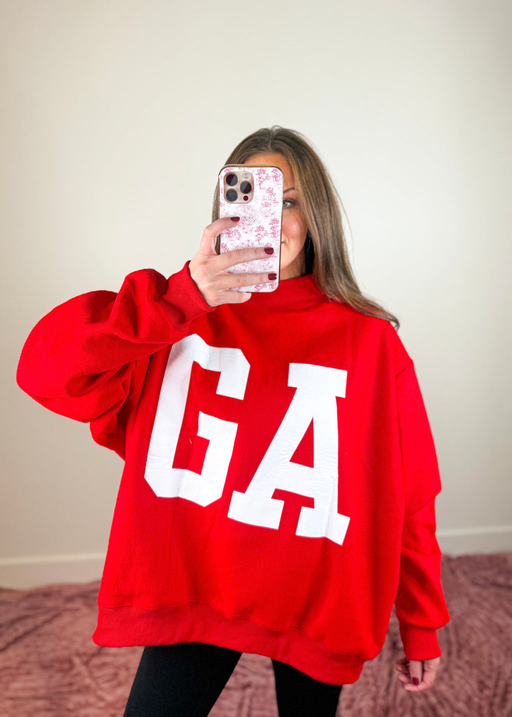 Georgia Reversible Mock Neck Sweatshirt