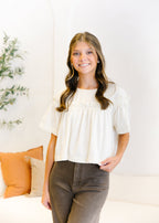 Sarah Ruffle Sleeve Babydoll Top