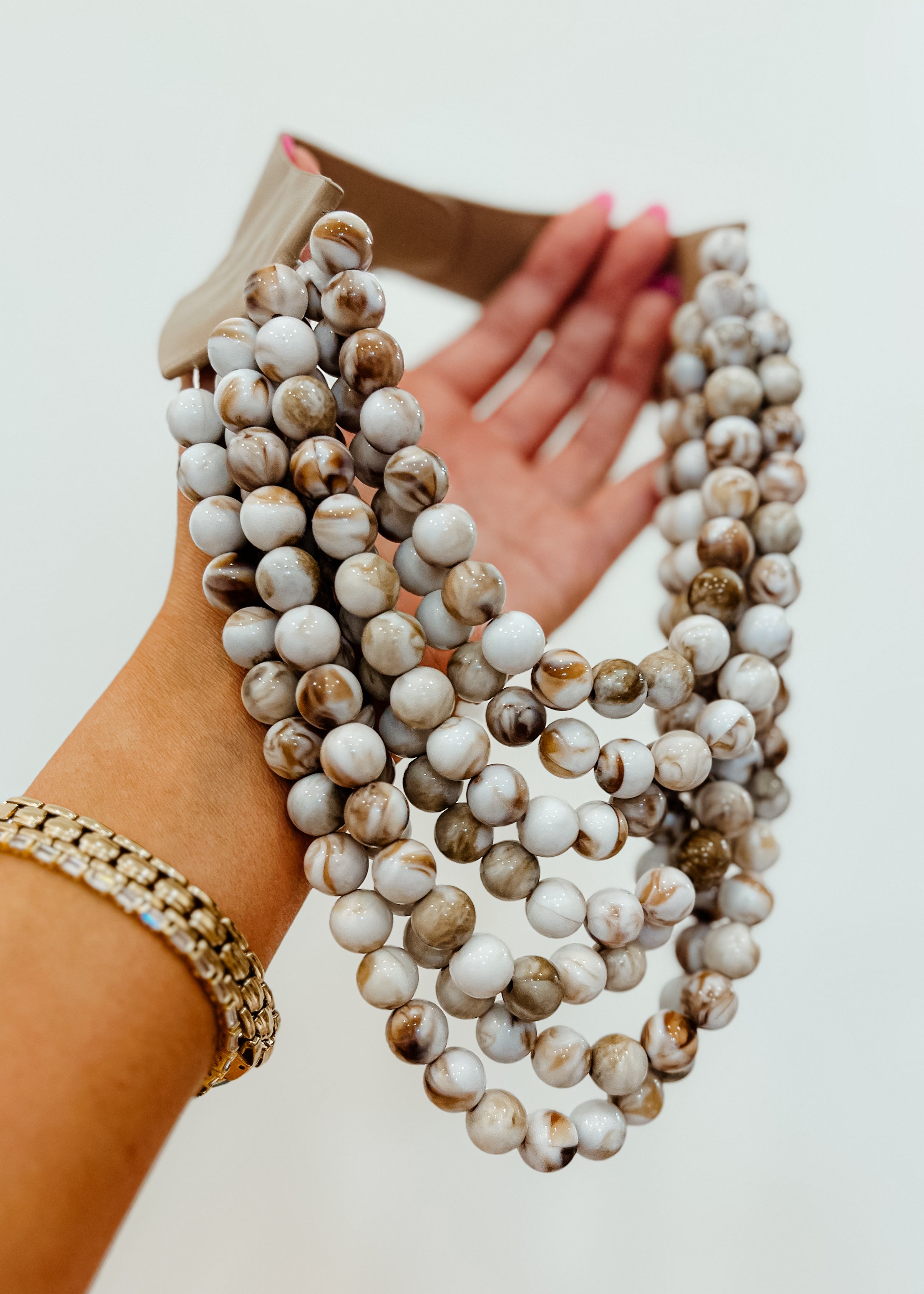 Agate Ball Beaded Necklace