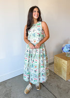 Petal Printed Midi Skirt