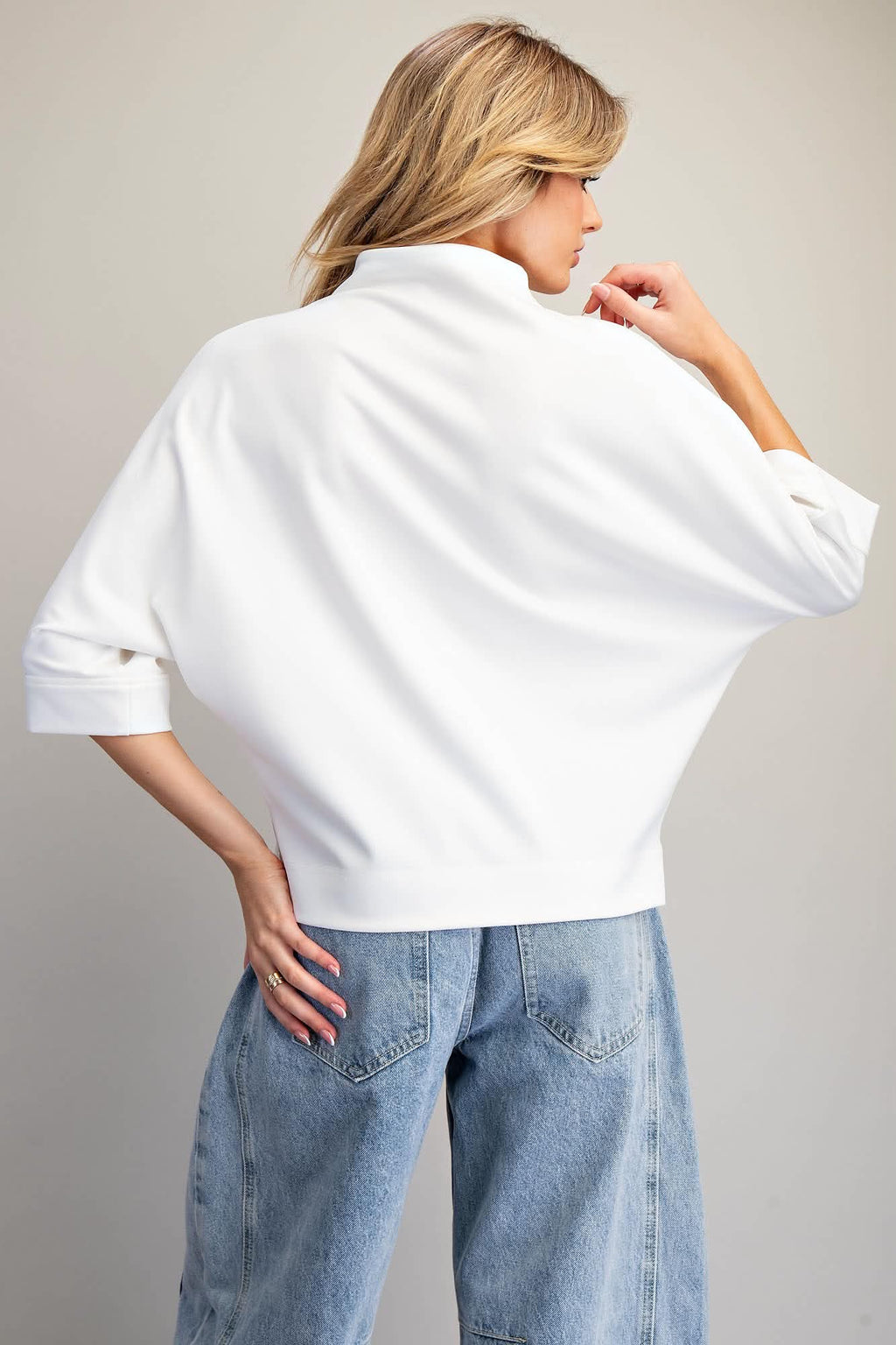 Phoebe Minimalist High-Neck Blouse