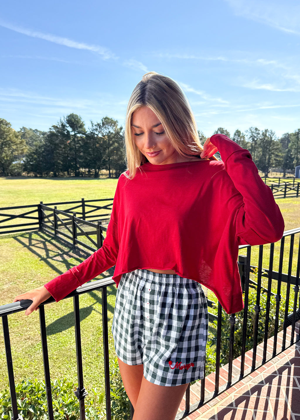 Merry Gingham Boxer Shorts