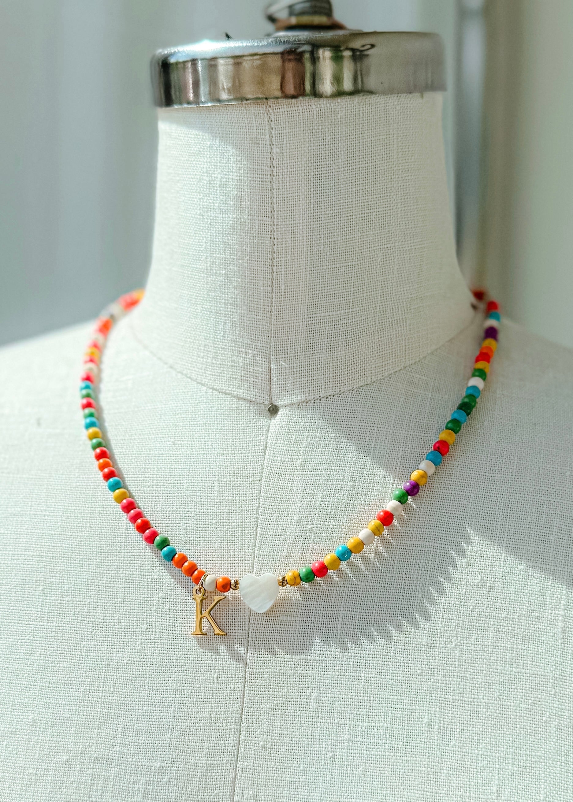 Colorful Beads Initial Choker
