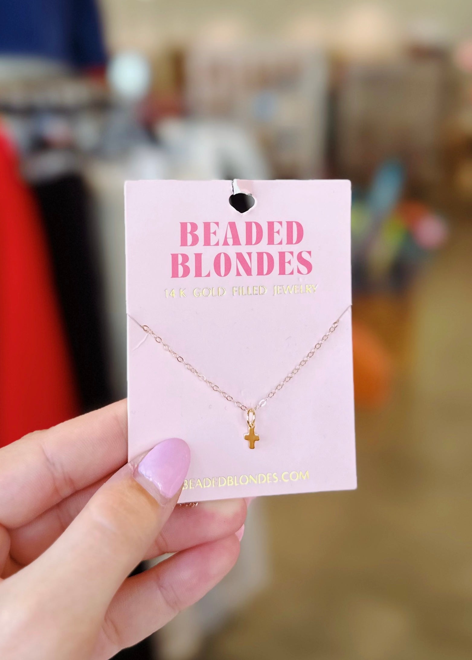 Mini Cross Charm Necklace