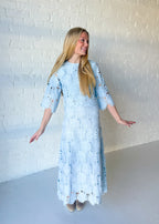 Diana Floral Lace Crop Top and Midi Skirt Set