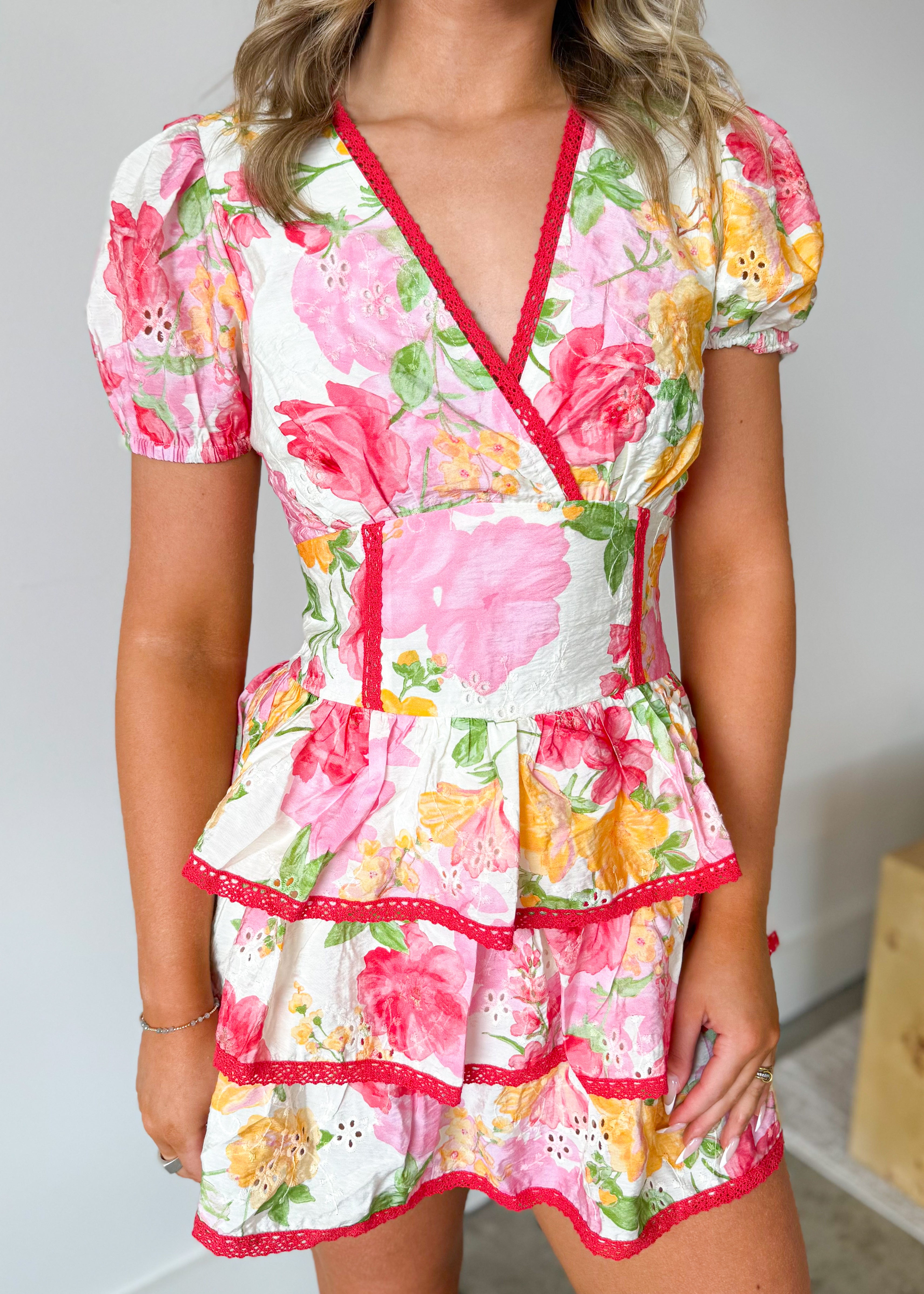 Sylvia Contrast Lace Romper