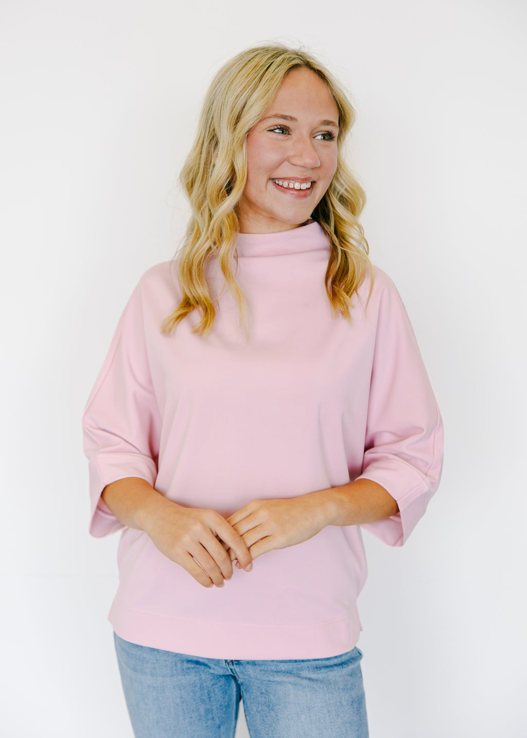 Phoebe Minimalist High-Neck Blouse