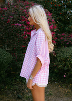 Ryla Gingham Short Sleeve Blouse