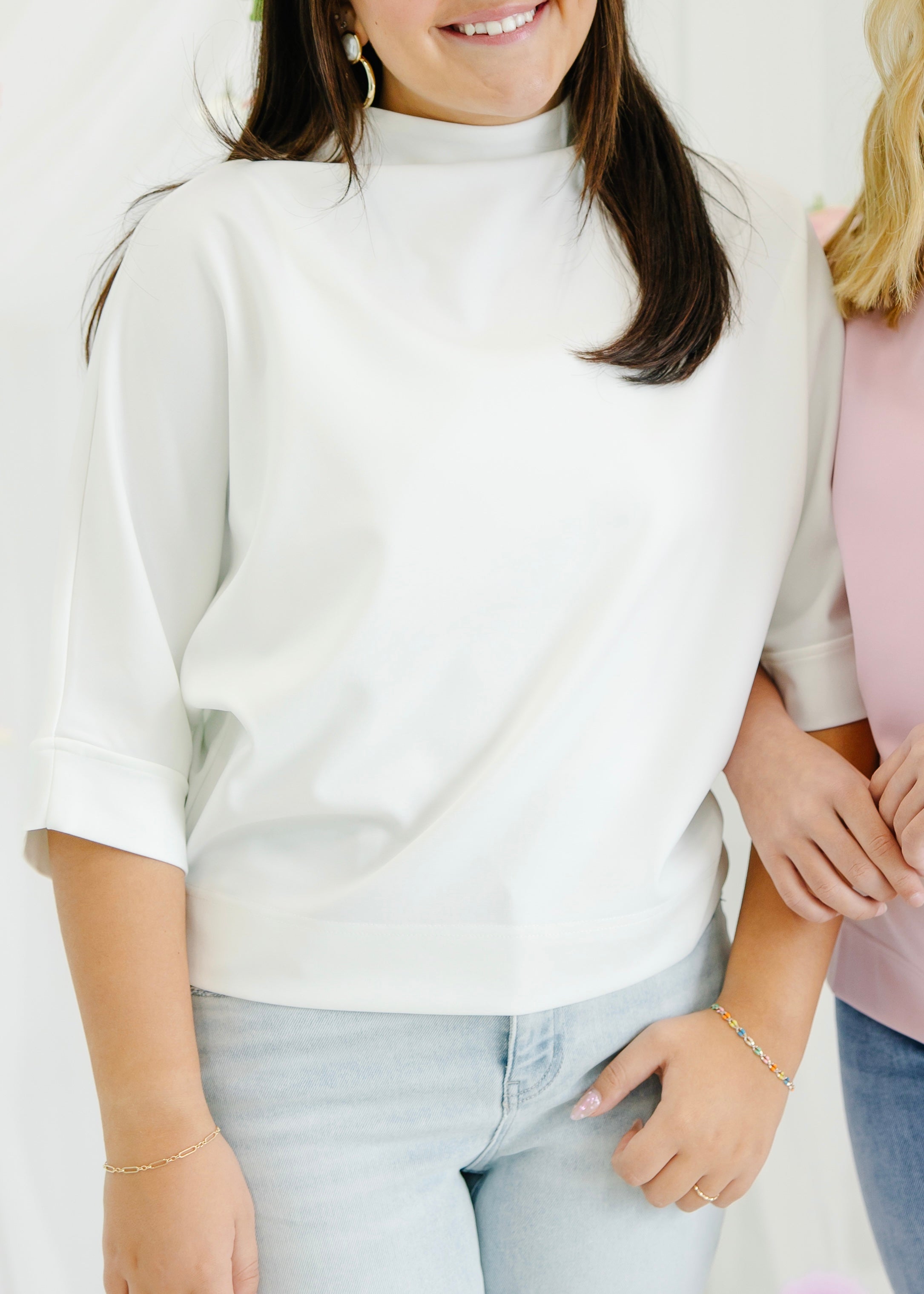 Phoebe Minimalist High-Neck Blouse