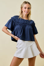 Sarah Ruffle Sleeve Babydoll Top
