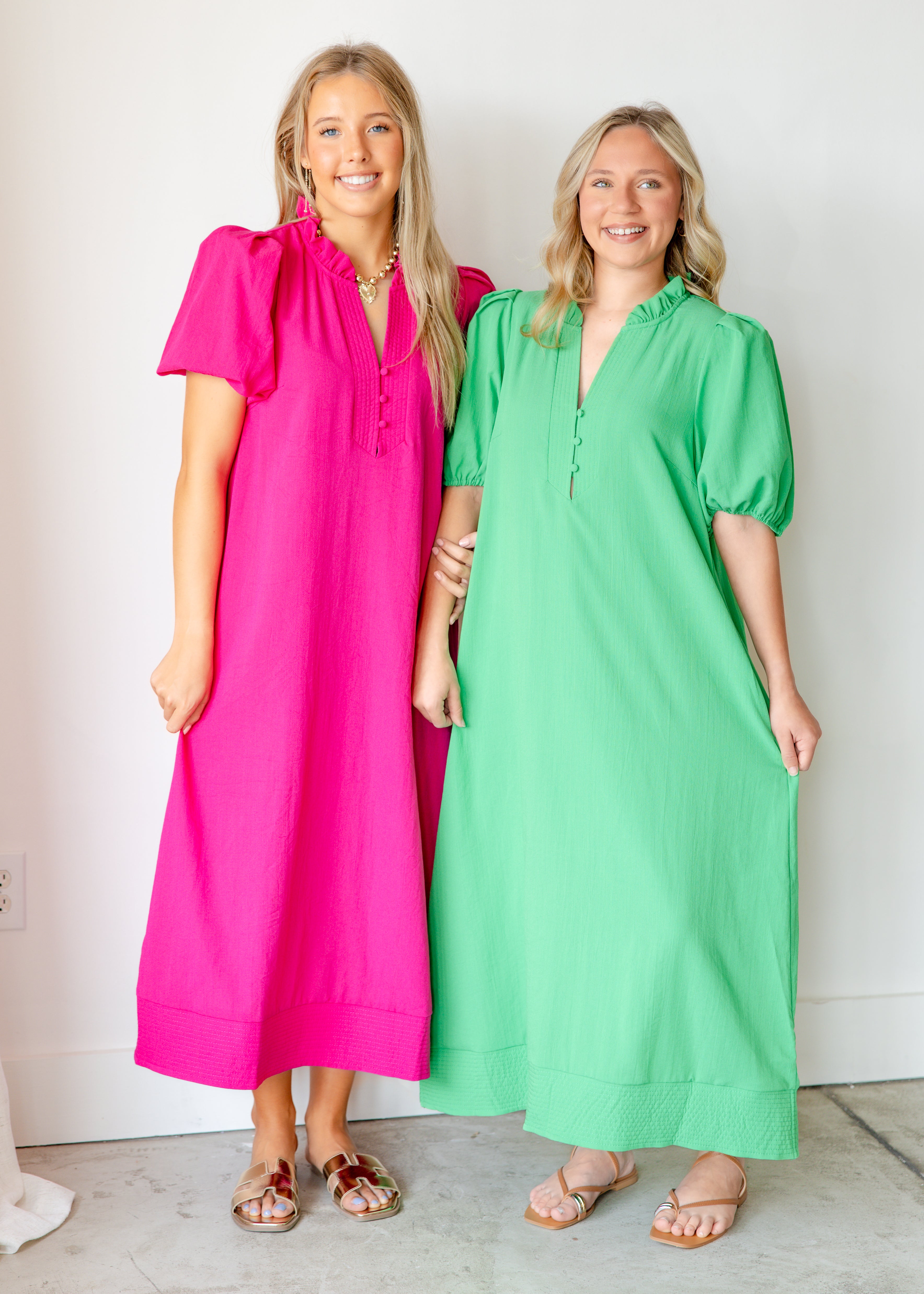 Isadora Button Front Midi Dress