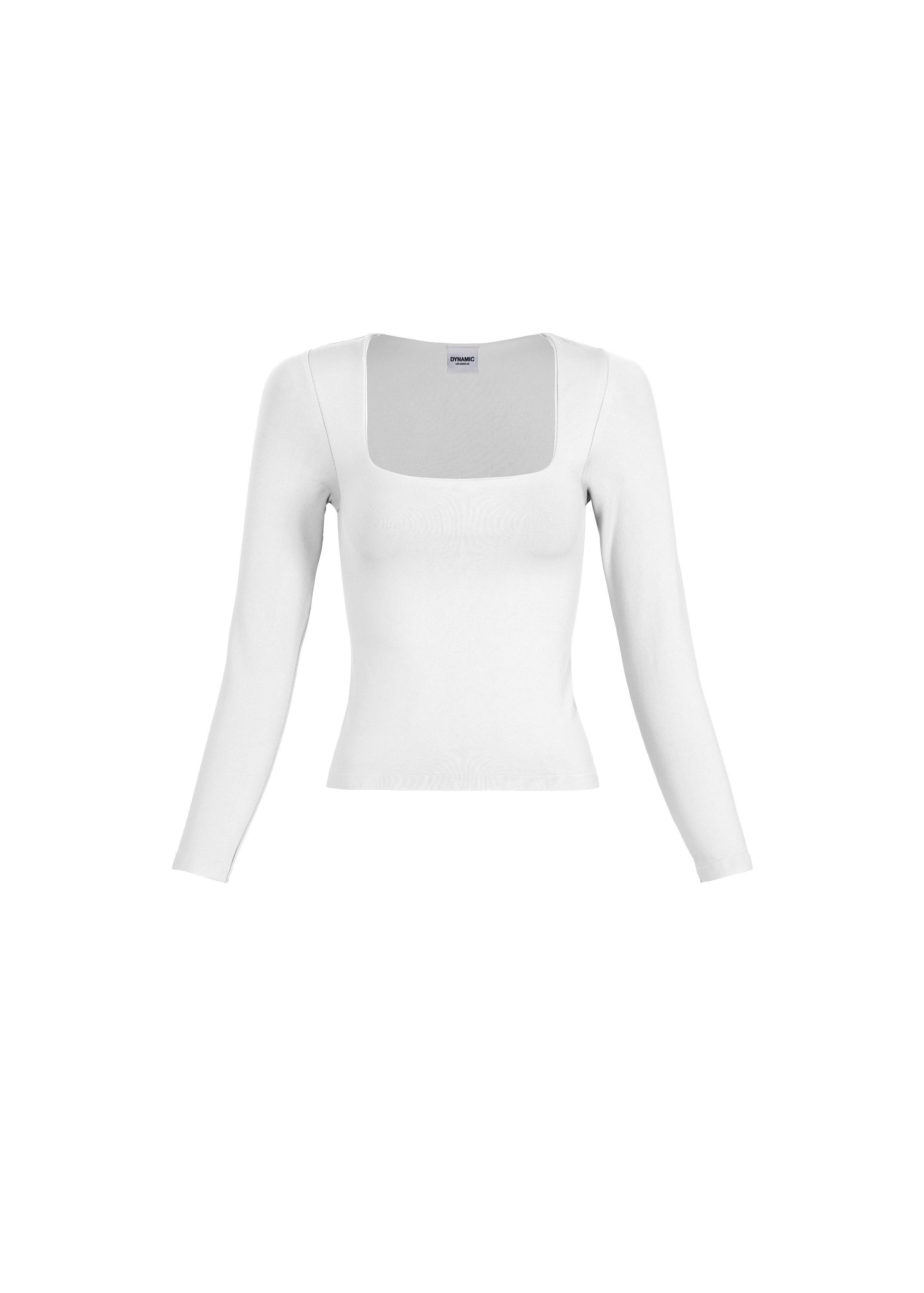 White long-sleeve top on a white background
