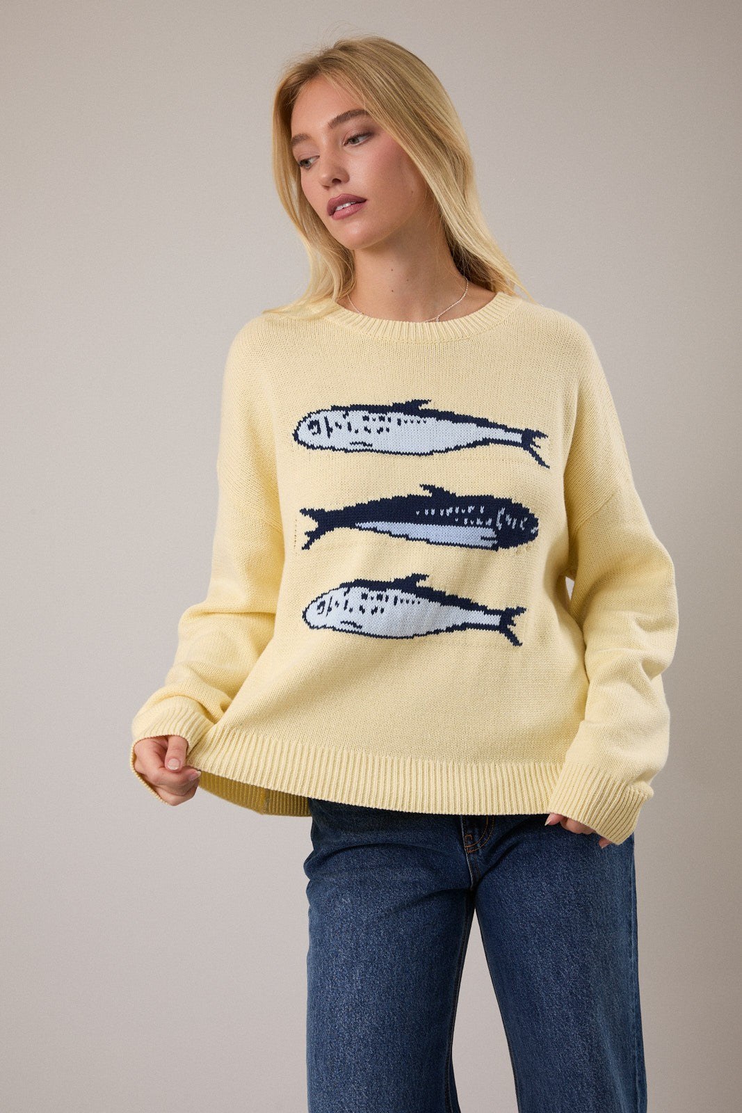 Serena Sardines Graphic Sweater Top