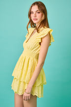 Denisse Smocked Waist Romper Dress