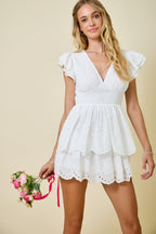 Denisse Smocked Waist Romper Dress