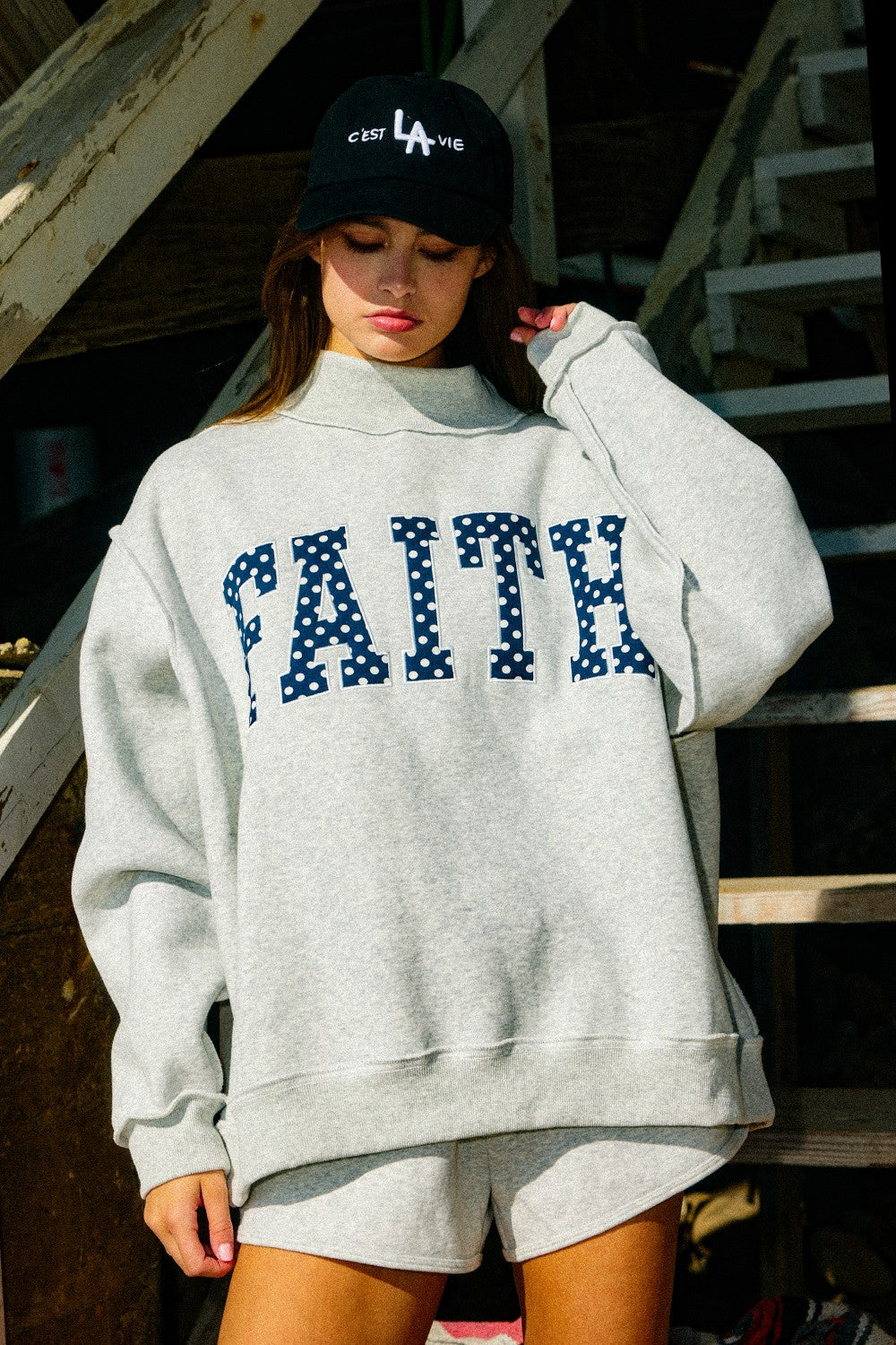 Faith Mock Neck Sweatshirt