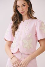 Lena Floral Appliqué Top