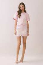 Lena Floral Appliqué Skirt