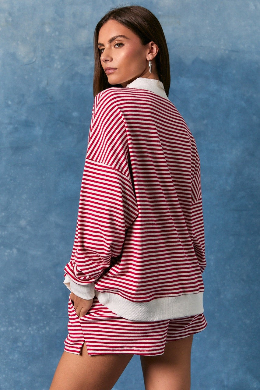 Aubrie Mock Neck USA Sweatshirt