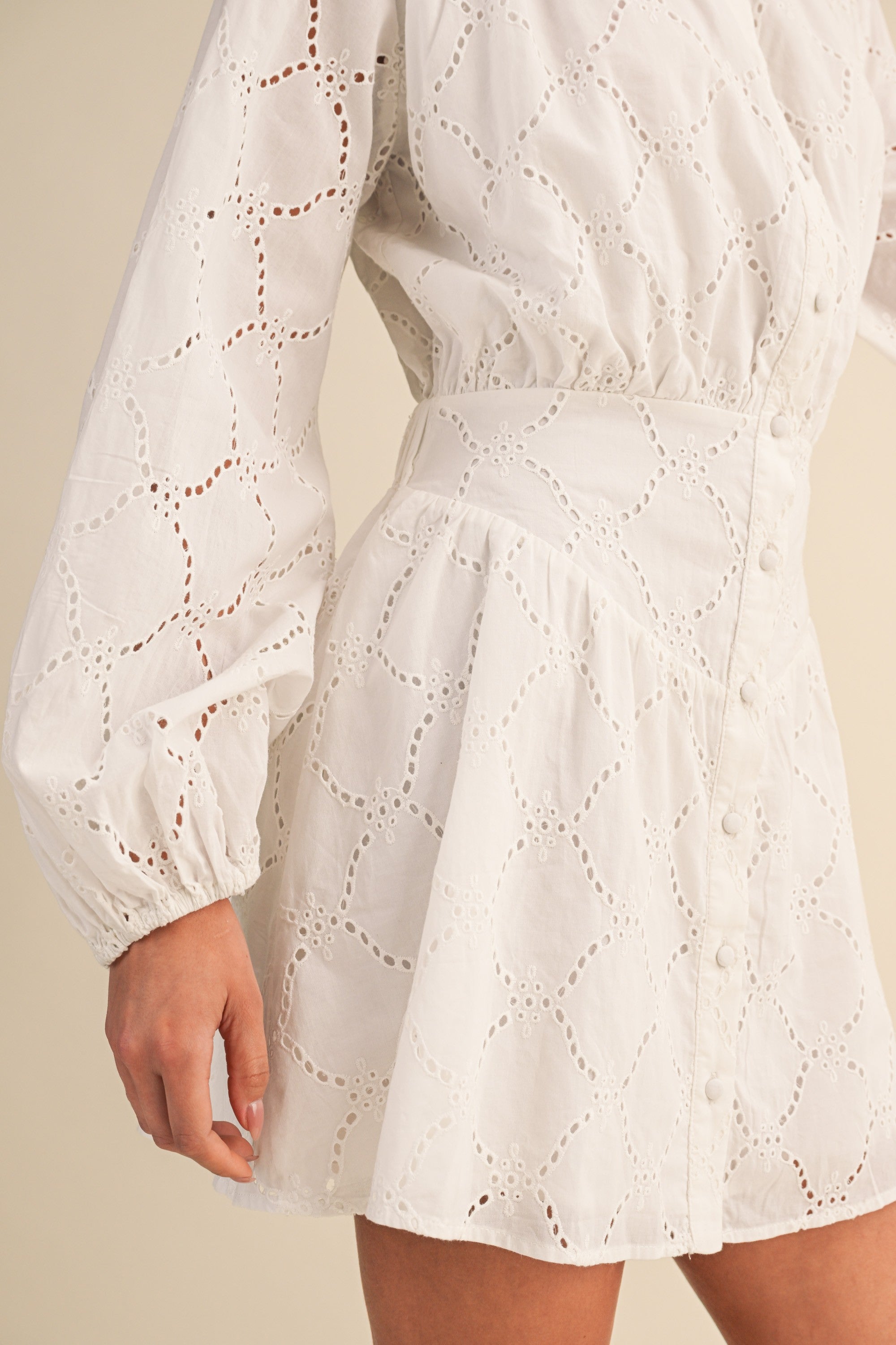 Diana Eyelet Button Front Dress