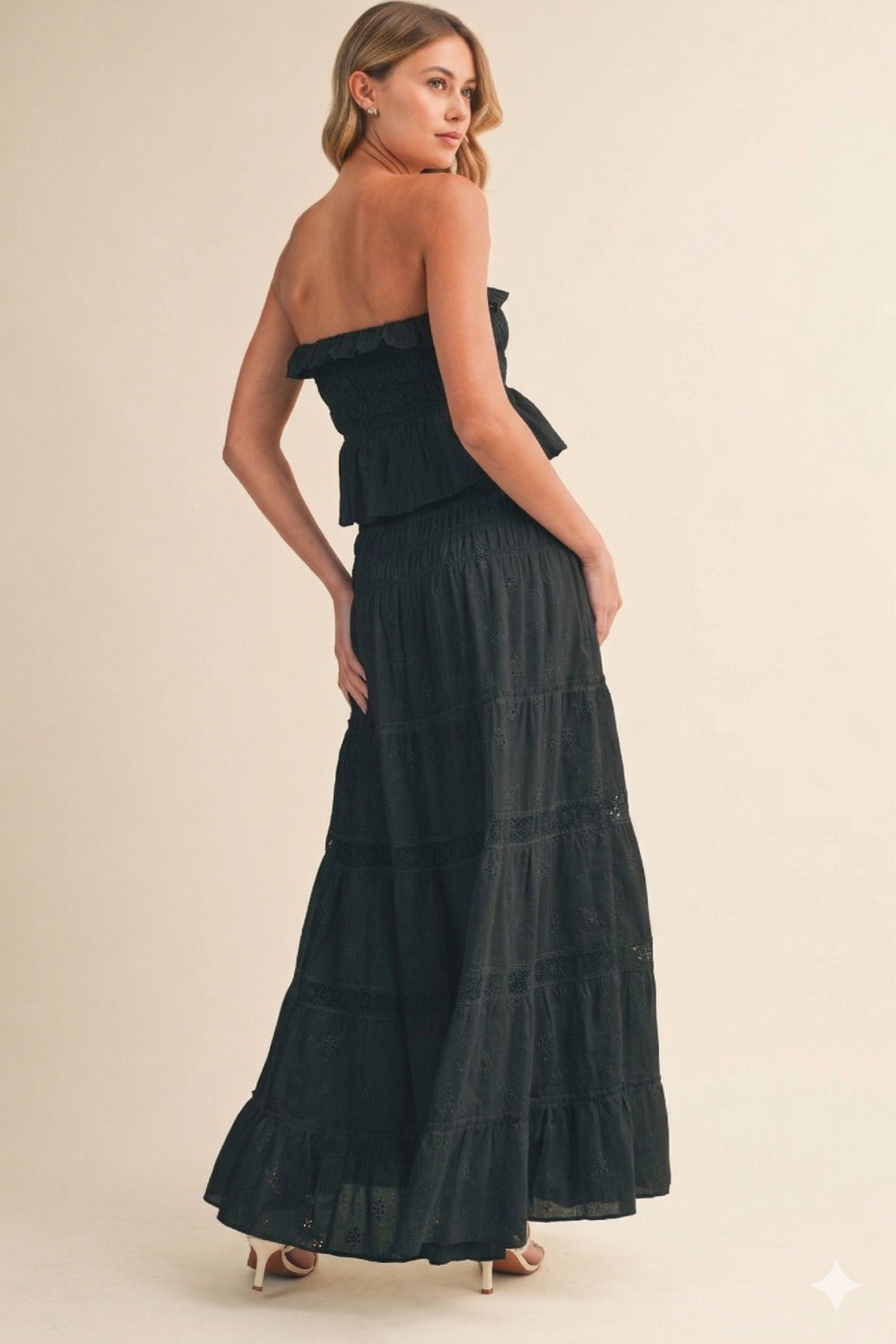 Valentina Strapless Smocked Maxi Dress
