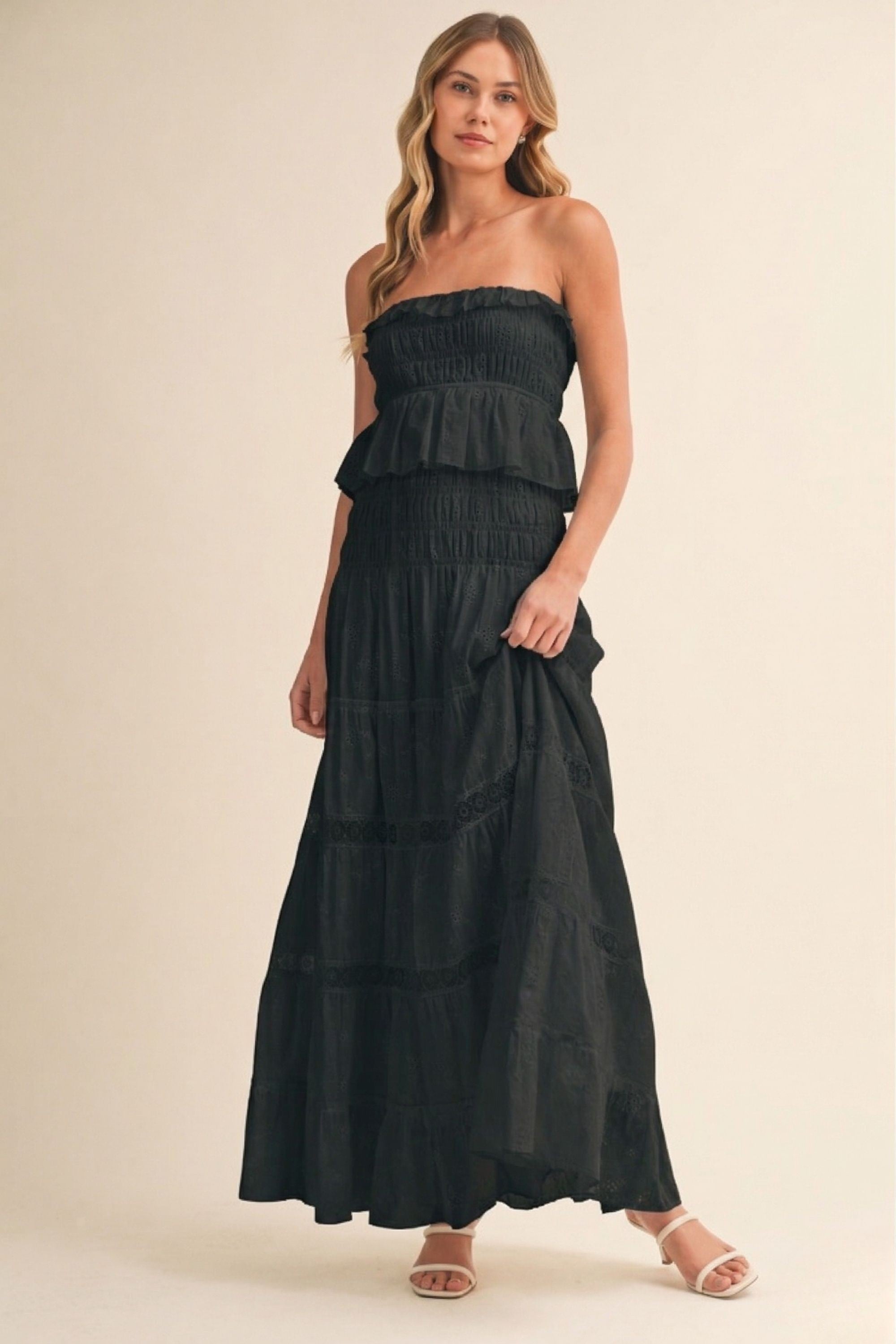 Valentina Strapless Smocked Maxi Dress