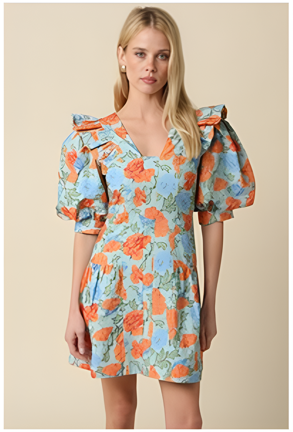 Indigo Floral Mini Dress