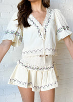 Goldie Embroidered Smocked Waist Set