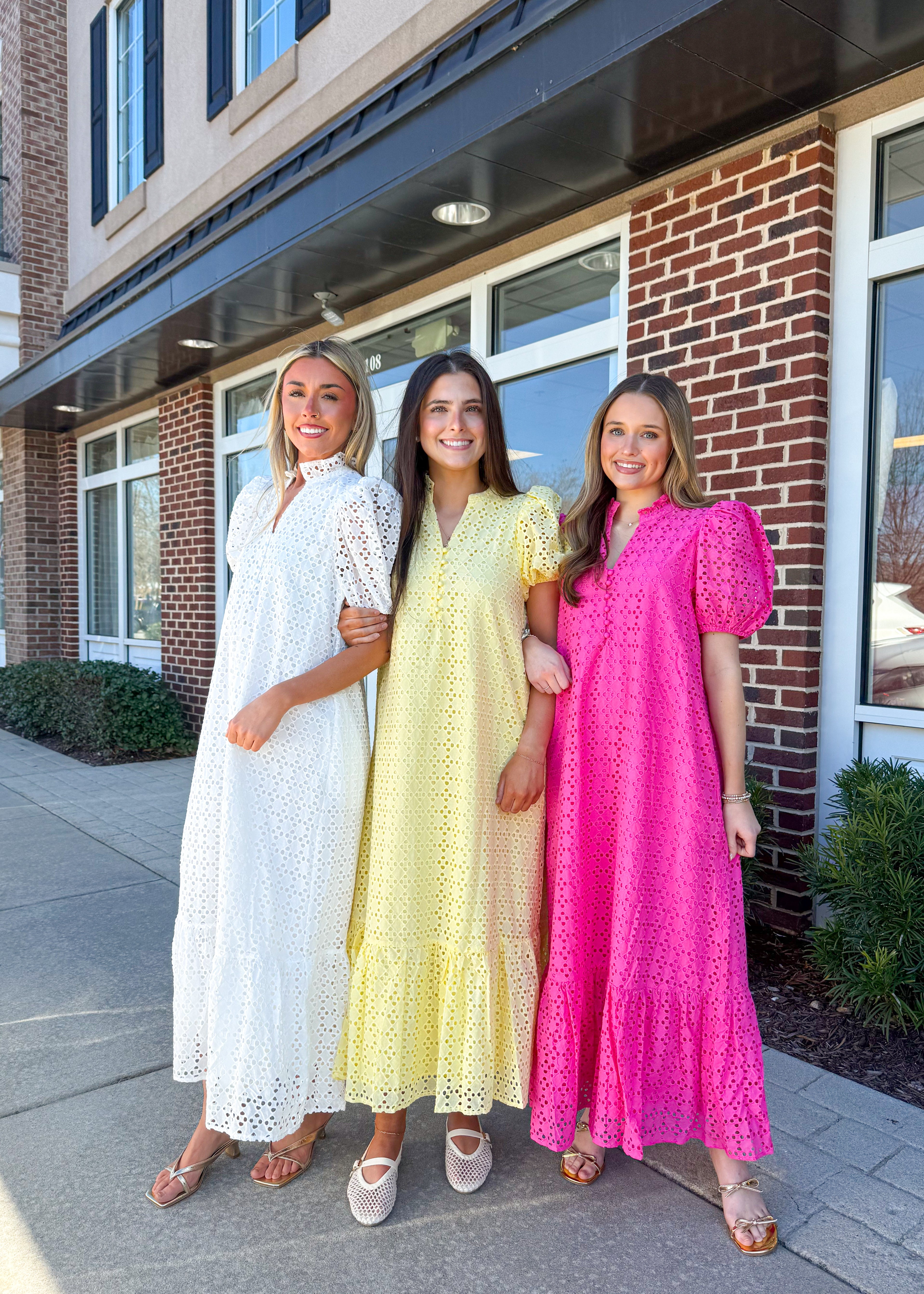 Holland Puff Sleeve Midi Dress