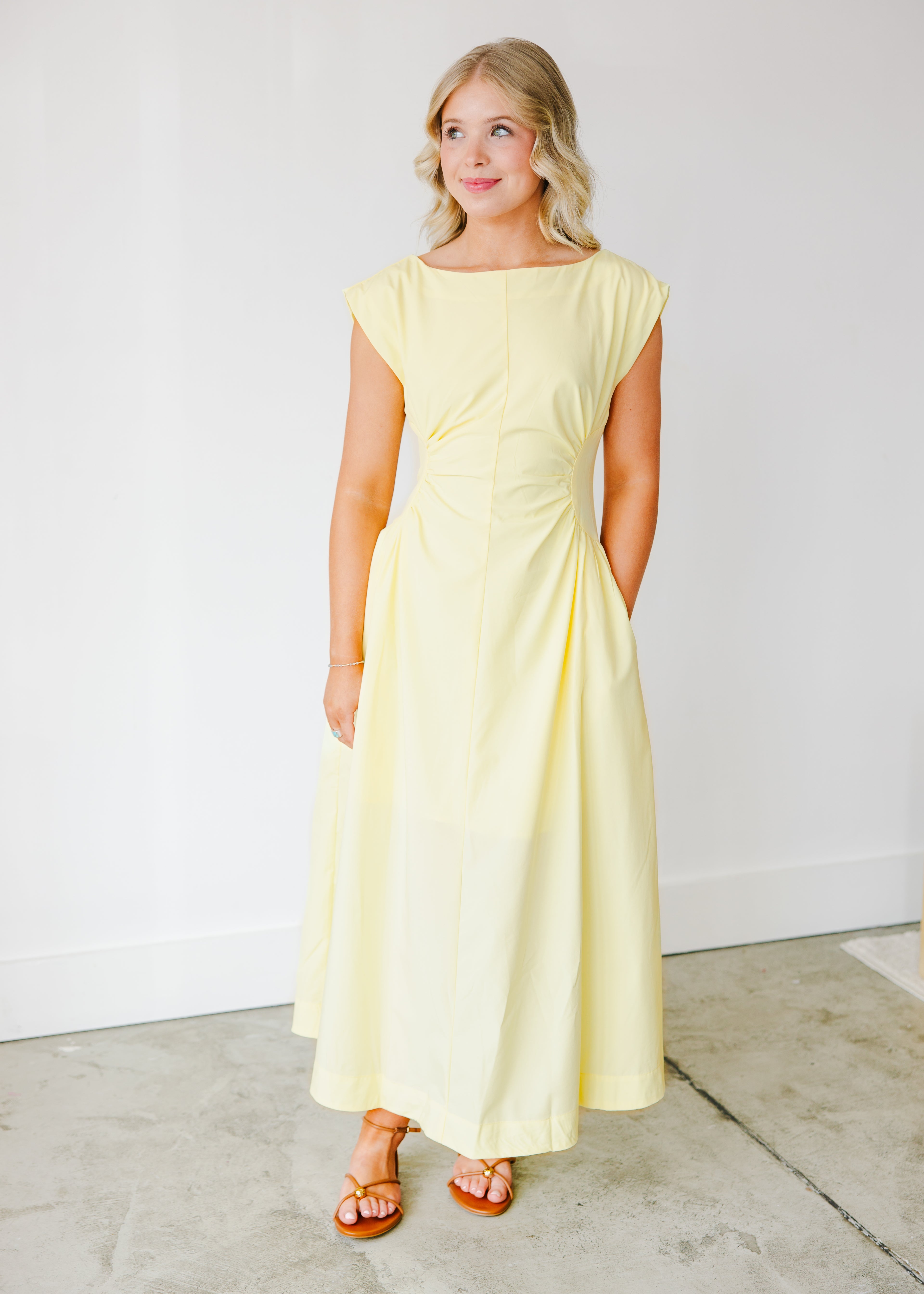 Mabel Ruched Midi Dress