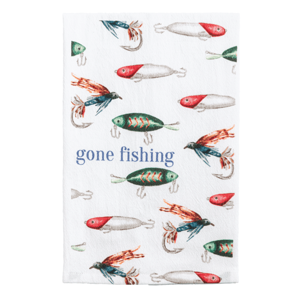 Gone Fishing Printed Towel