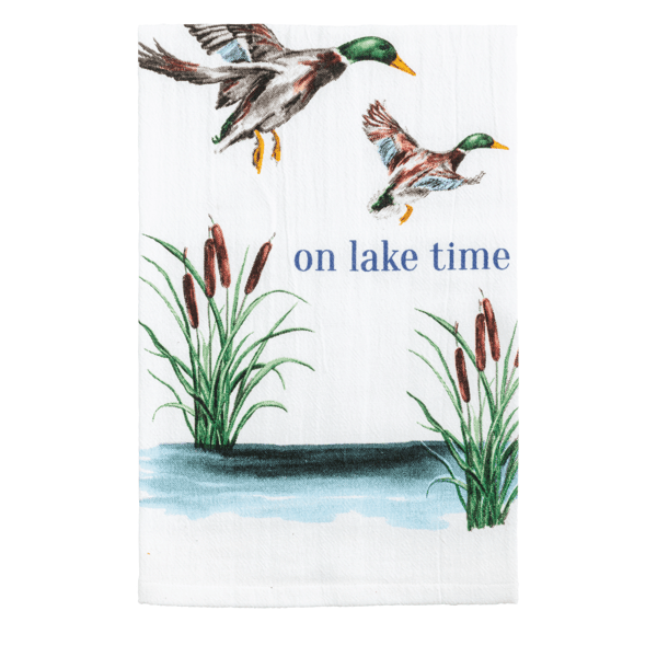 On Lake Time Printed Towel