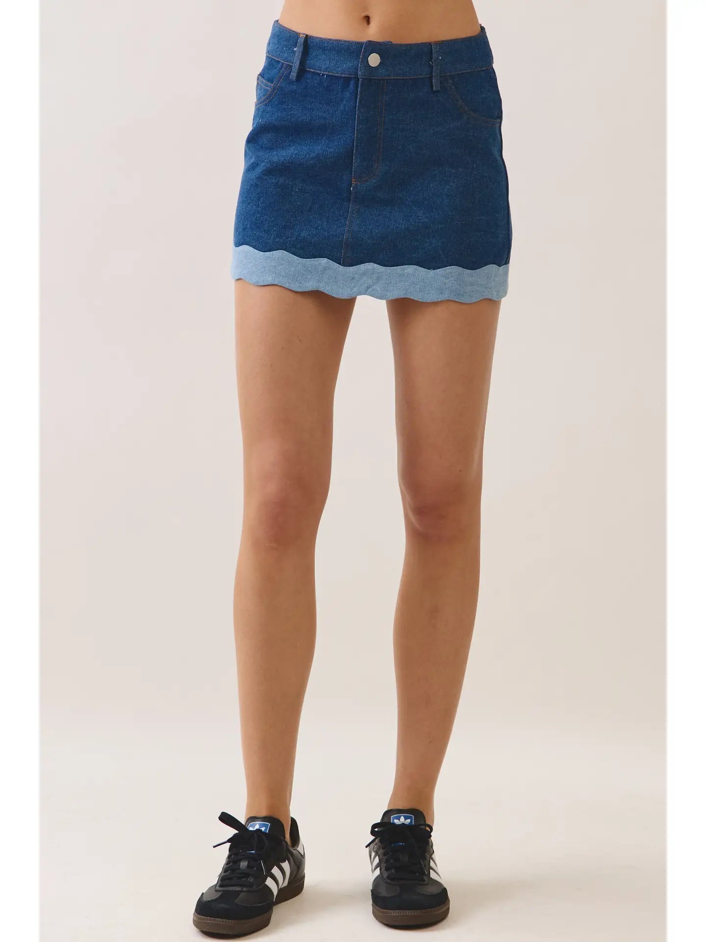 Venus Scallop Hem Mini Skirt