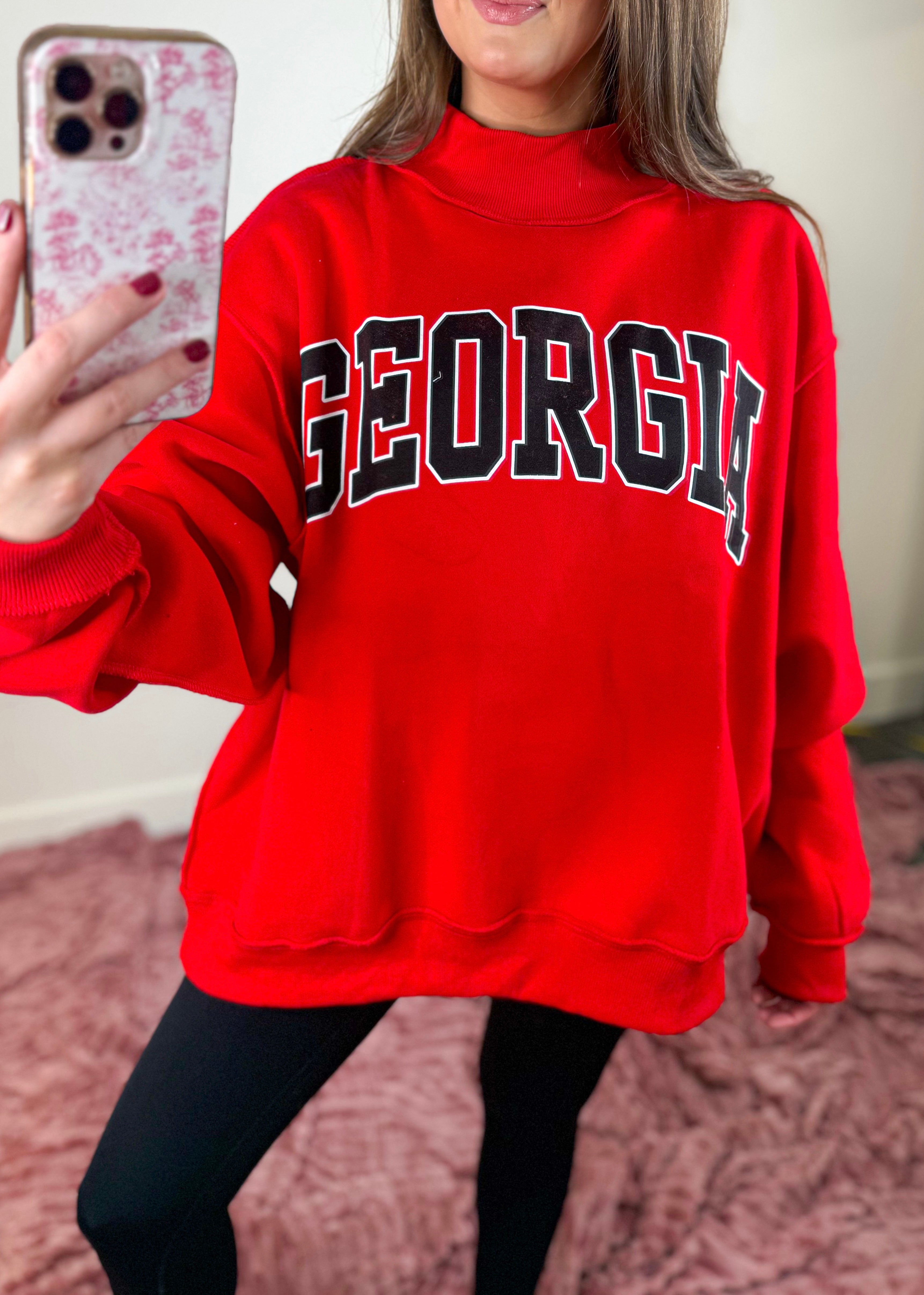 Georgia Reversible Mock Neck Sweatshirt