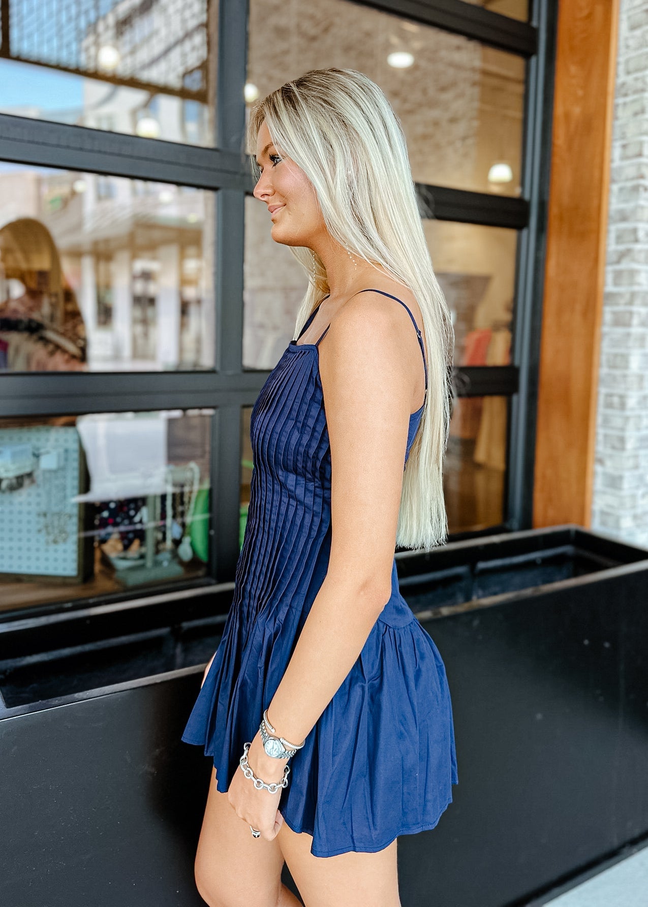 Claire Pleated Mini Dress