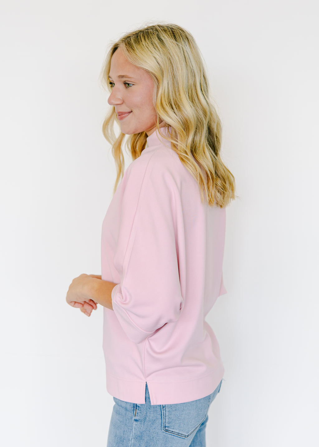 Phoebe Minimalist High-Neck Blouse