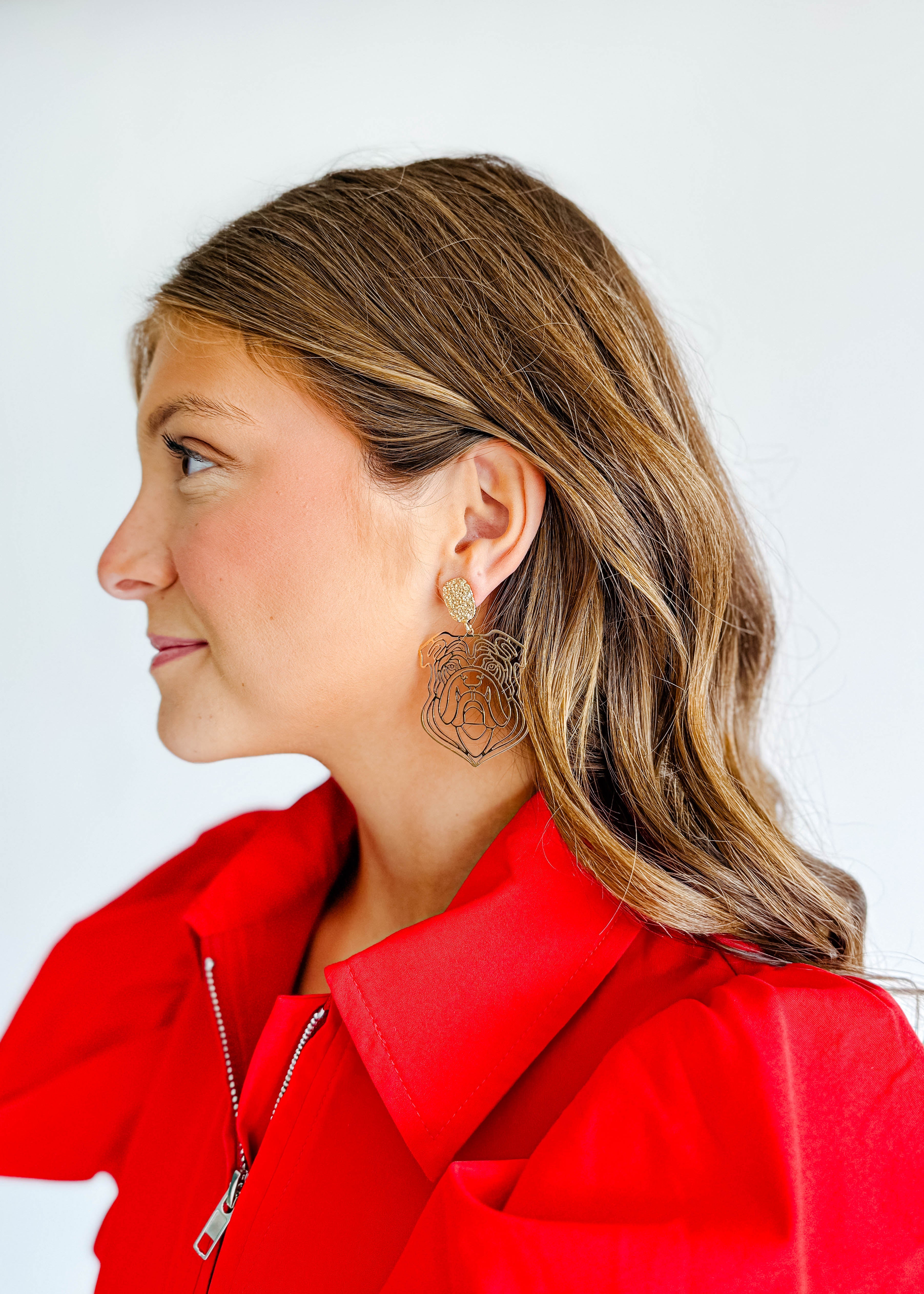 Bulldog Cutout Earrings