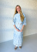 Diana Floral Lace Crop Top and Midi Skirt Set