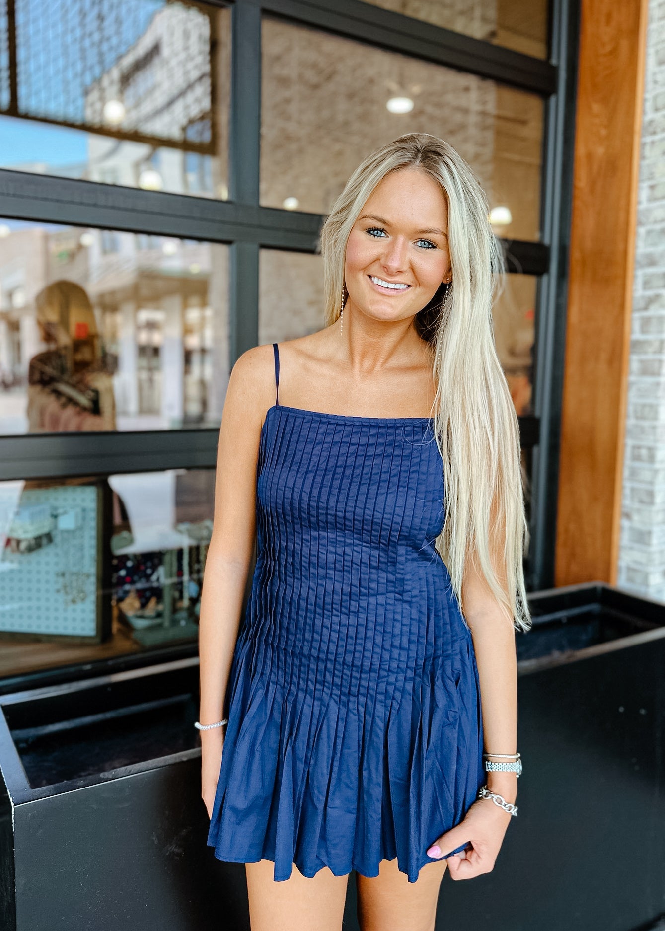 Claire Pleated Mini Dress