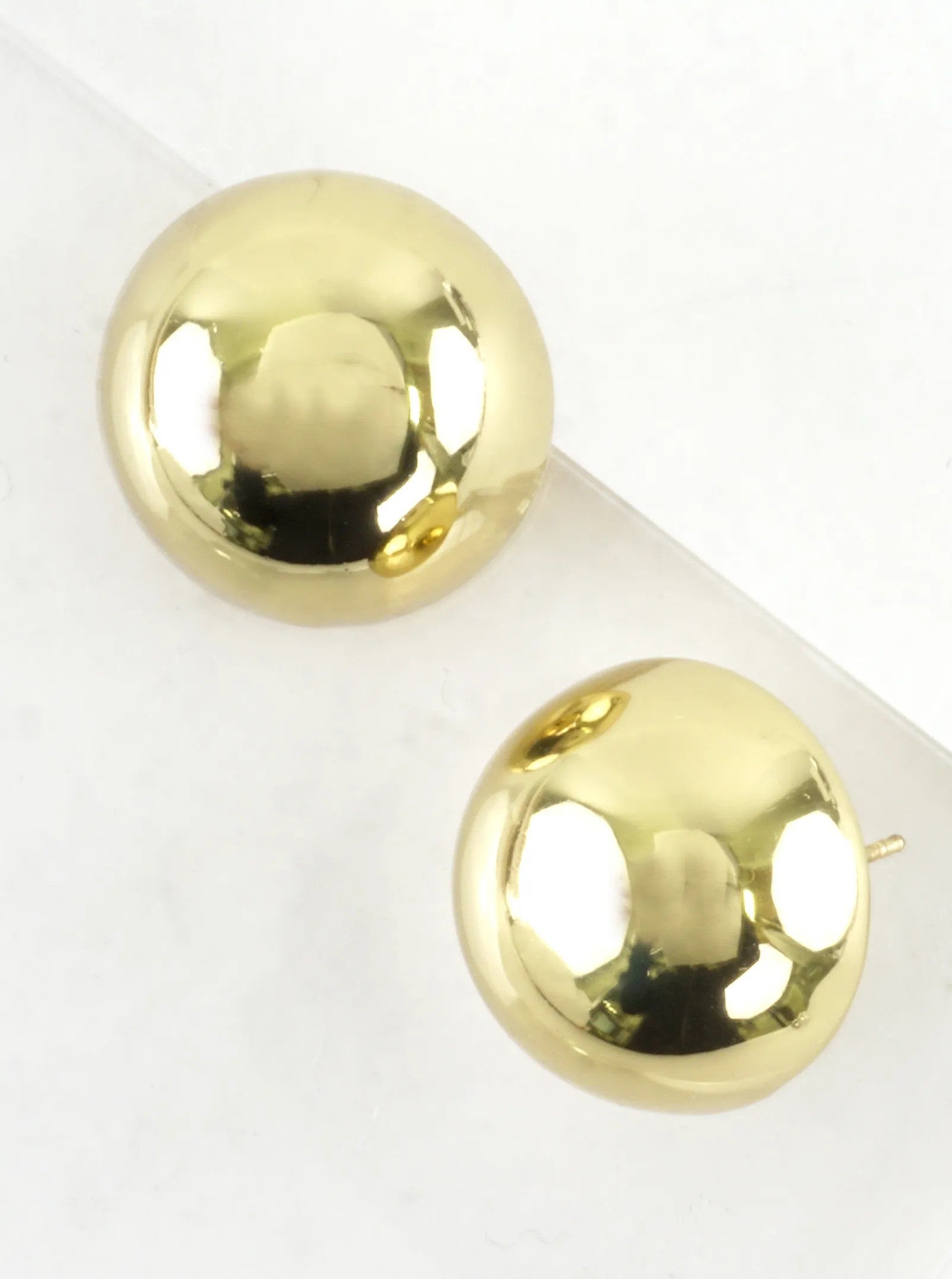 Chunky Puffy Dome Button Stud Earrings