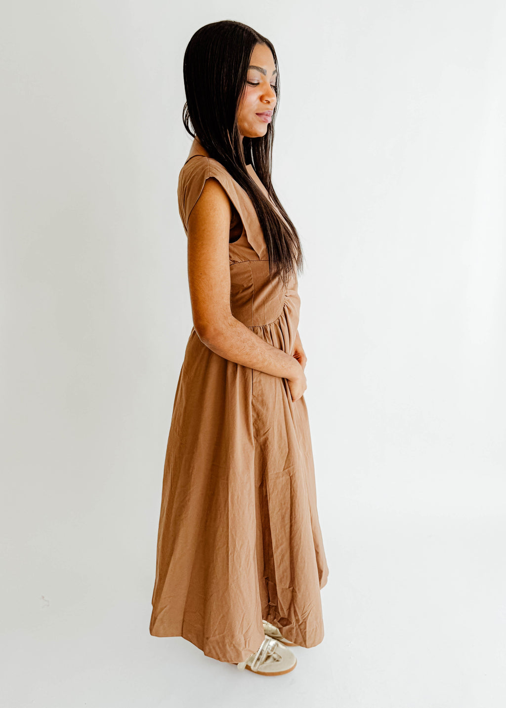 Mabel Ruched Midi Dress