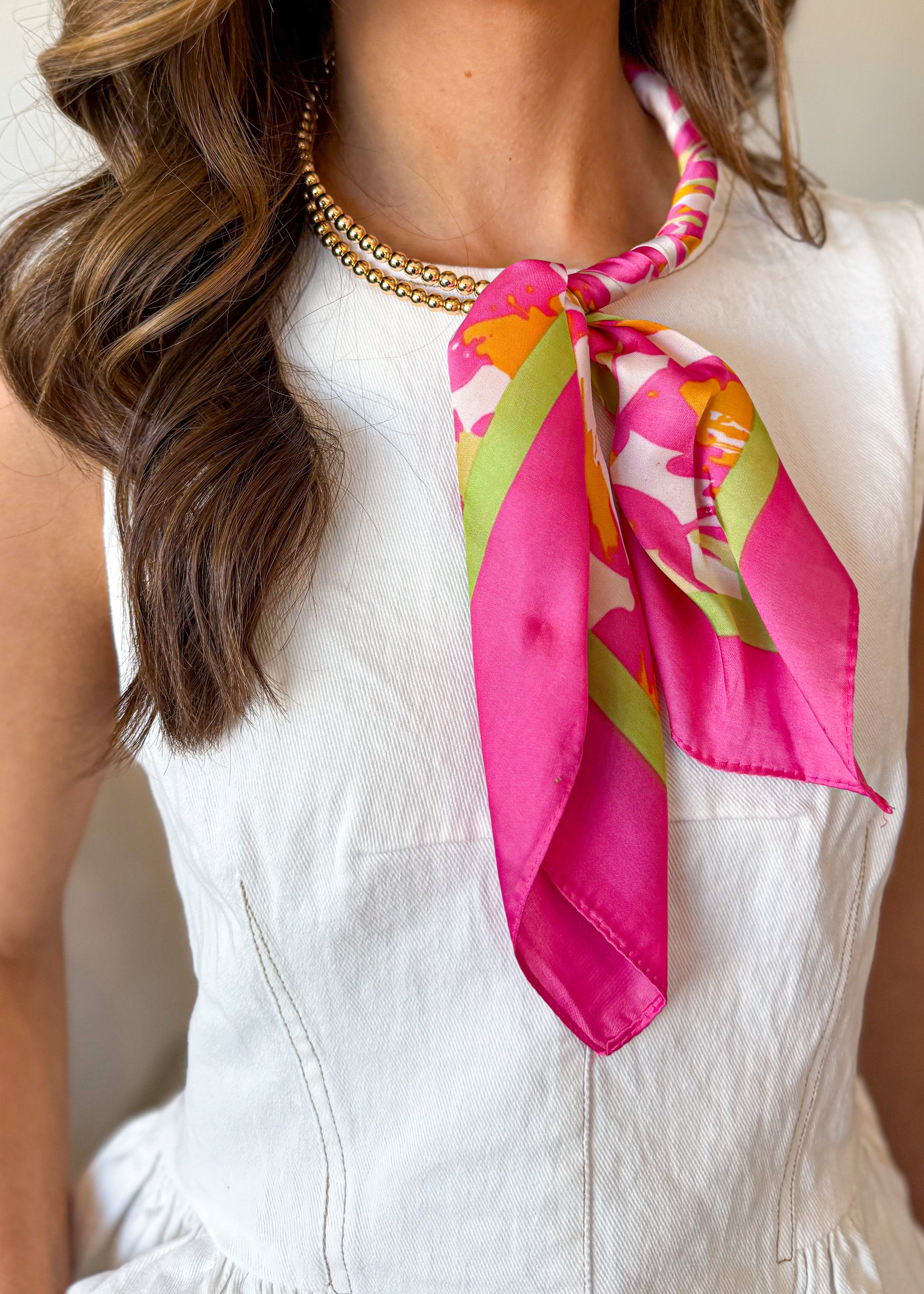 Silk Scarf Wrapped Collar Necklace