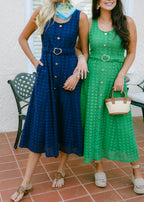 Giselle Belted Button Front Midi Dress