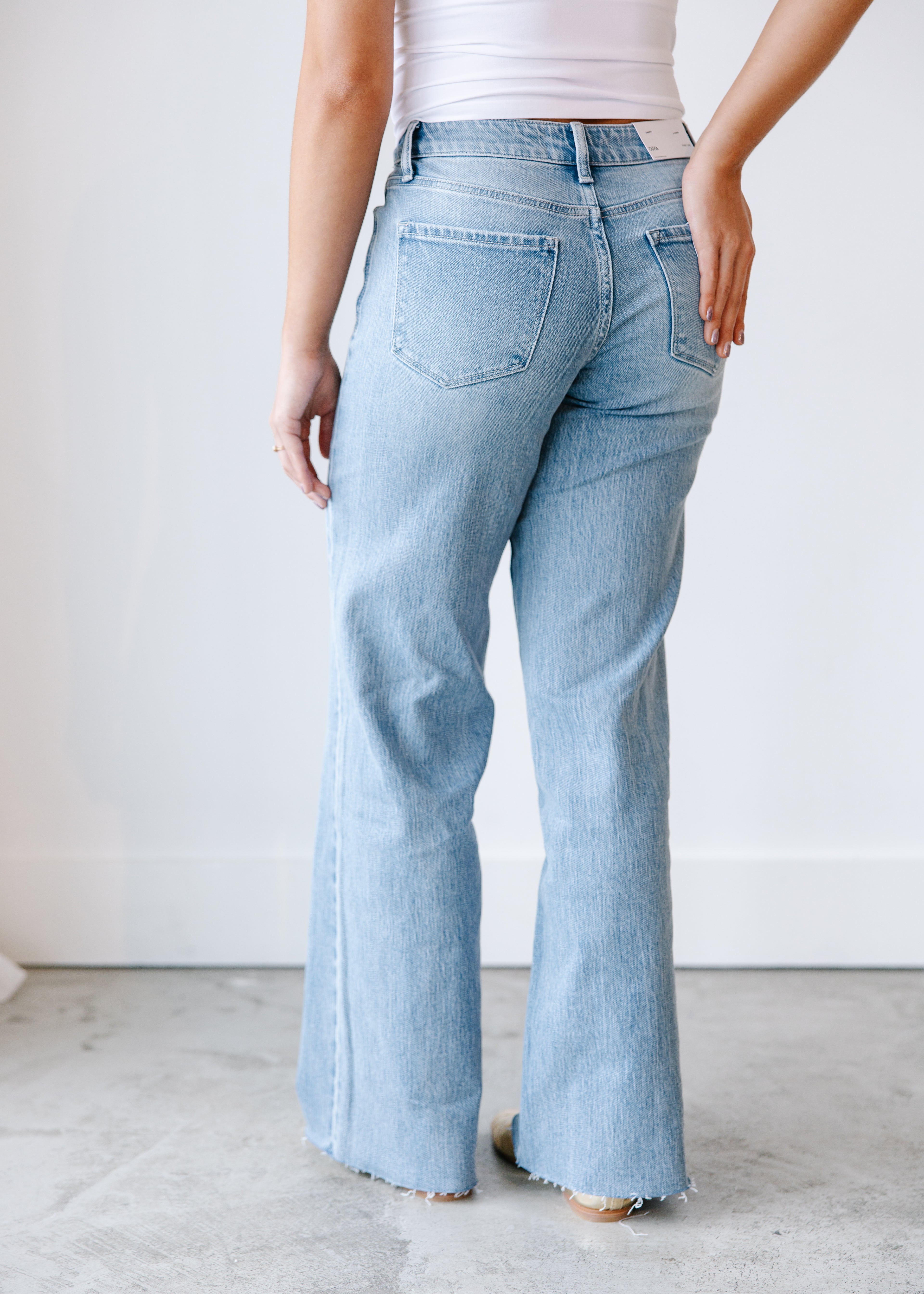 Isabella Clean Cut Raw Hem Jeans