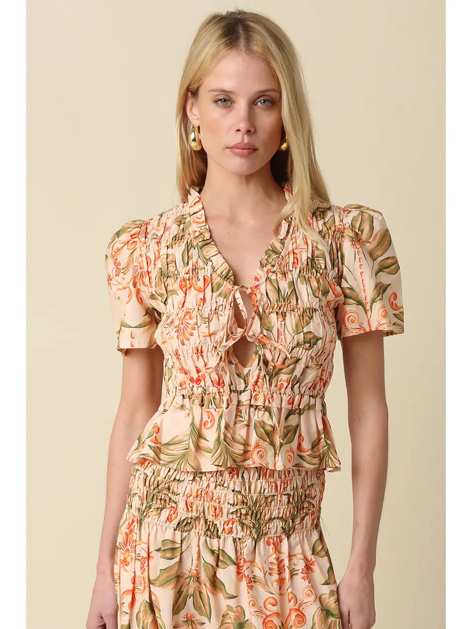 Talia Floral Tie-Front Top